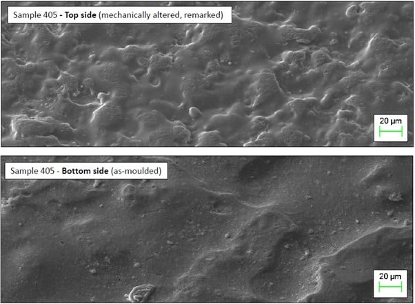 Zoomed in surface of an electronic component to inspect the texture #2.