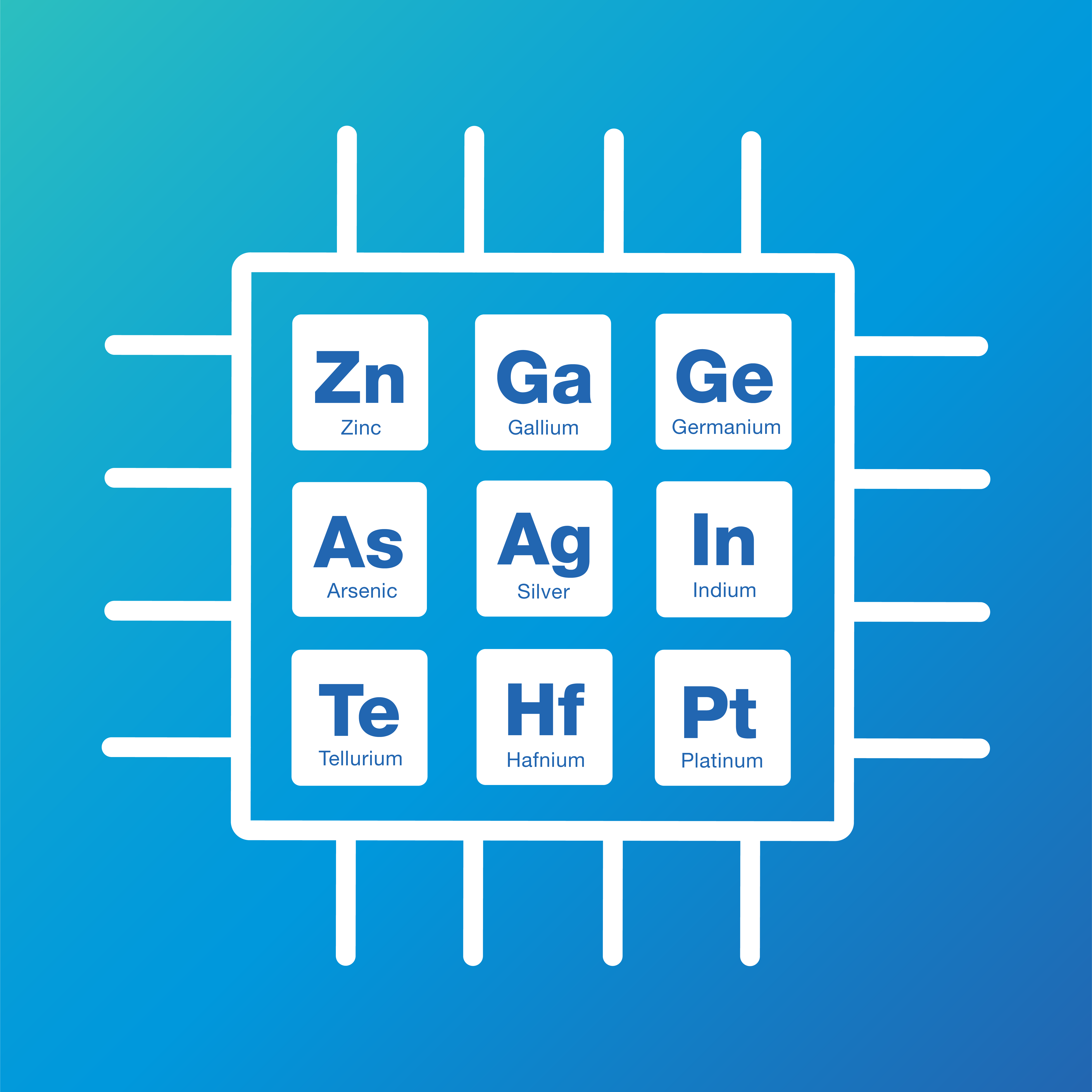 A table of common elements found in electronic components.