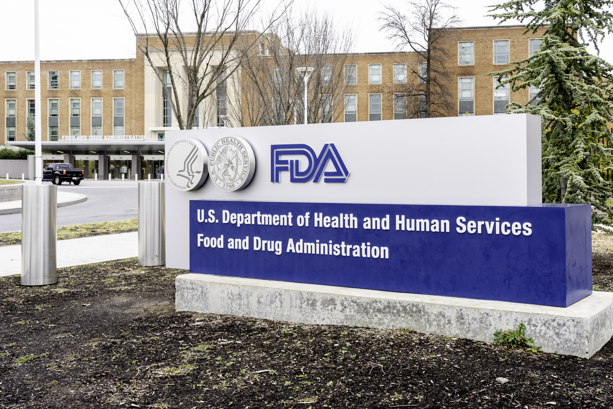 Sign for the FDA (U.S. Department of Health and Human Services Food and Drug Administration).