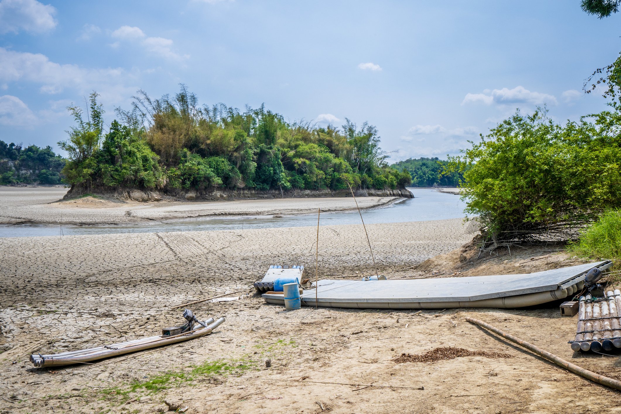 Dried up river due to a drought in Taiwan.