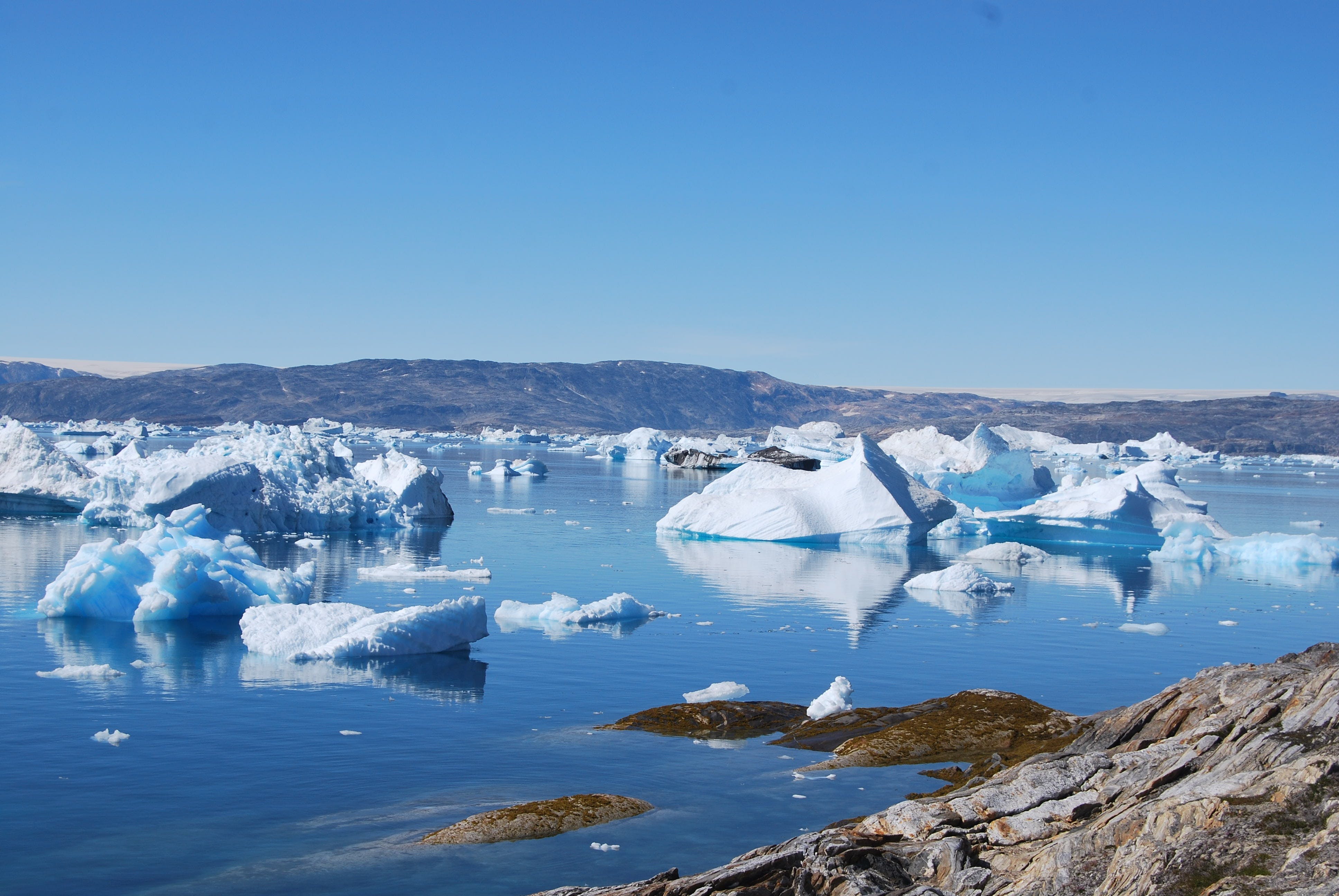 Melting icebergs. 